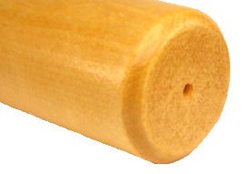1.5_inch_D_X_6.5_inch_L_Custom_Wood_Leg___end_view.jpg, wooden leg made in U.S.A., custom wood turning