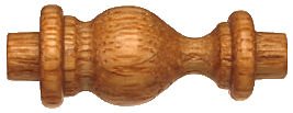 Oak_Spindle_with_Clear_Finish.jpg, clear varnish on wood part, turned spindle with clear finish