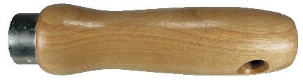 Wood_Handle_with_Ferrule_and_Cross_Bored_Hole.jpg, form fitted wooden handle with ferrule, wood handle with natural finish and cross bored hole